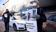 Lietuvos žurnalistų akcija palaikant Baltarusijoje sulaikytas žurnalistes