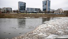 Patvinę krantai ir ledų sangrūda Neryje