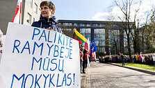 Vilniaus kra&scaron;to lenkų protesto akcija lenkų mokykloms apginti