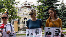 Piketas skirtas Baltarusijos demokratinėms profesinėms sąjungoms palaikyti