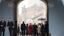 Lietuvos Prezidentinės ir Belgijos Karali&scaron;kosios poros apsilankymas Au&scaron;ros vartų koplyčioje
