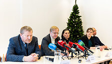 Spaudos konferencija apie Leipalingyje rastus Lietuvos partizanų palaikus