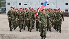 Čekijos karių inauguracijos ceremonija NATO prie&scaron;akinių pajėgų batalione Rukloje 