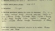 Religinio kulto tarnautojo Sigito Tamkevičiaus anketa. [Data nenustatyta].  Kopija. Dokumentas lietuvių kalba. LYA, f. K-1, ap. 58, b. P-16577, t. 1, l. 299