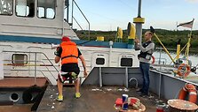 Kauno sporto bendruomenės &bdquo;&Scaron;e&scaron;ios trim&ldquo; treniruotė baržoje 