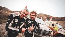 Sebastianas Rozwadowskis ir Benediktas Vanagas po fini&scaron;o 8-ame greičio ruože