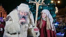 Kalėdų eglės Roki&scaron;kyje įžiebimas
