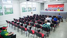 Lietuvos rinktinės konferencija žiniasklaidai prie&scaron; rungtynęs su Liuksemburgu