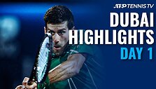 djokovic-returns-with-win-monfils-rublev-cruise-dubai-2020-day-1-highlights
