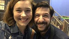 Aistė Diržiūtė su kolega aktoriumi Romanos Blanco 