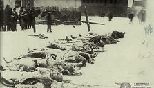 Užfiksuoti 1945 m. gruodžio mėn. Žagarės aik&scaron;tėje sumesti nukauti Lietuvos partizanai