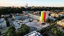 Kauniečiai himną giedojo susirinkę Vienybės aik&scaron;tėje