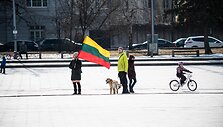 Kovo 11-osios proga trispalvėmis pasipuo&scaron;ė sostinė