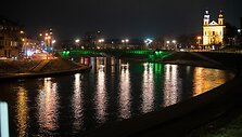 Sostinės tiltai nu&scaron;vietė trispalvės spalvomis