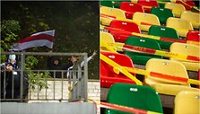 Baltarusijos vėliavos liko už LFF stadiono vartų