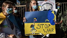 Protestas Santjage prie&scaron; karą Ukrainoje 
