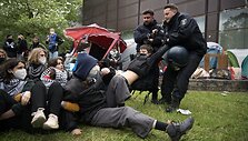 Protestai Berlyno Laisvajame Universitete.