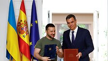 Ukrainos prezidentas Volodymyras Zelenskis ir Ispanijos premjeras Pedro Sanchezas