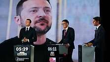 Politinis debatas Prancūzijos televizijoje prie&scaron; rinkimus. / DIMITAR DILKOFF-POOL/SIPA / DIMITAR DILKOFF-POOL/SIPA