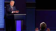 D. Trumpas teigia susitaręs su &bdquo;Fox News&ldquo; dėl debatų su K. Harris rugsėjo 4-ąją / JONATHAN ERNST / REUTERS