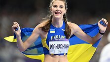 Ukrainietei Jaroslavai Mahučich atiteko olimpinis auksas &scaron;uolio į auk&scaron;tį rungtyje. / Sven Hoppe / dpa/picture-alliance