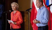 U. von der Leyen paskelbė apie 10 mlrd. eurų paramą nuo potvynių nukentėjusioms &scaron;alims / WOJTEK RADWANSKI / AFP