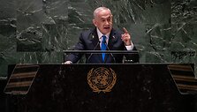  Izraelio ministras pirmininkas Benjaminas Netanyahu / STEPHANIE KEITH / Getty Images via AFP