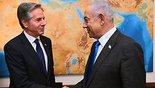 Izraelio ministras pirmininkas Benjaminas Netanyahu ir JAV valstybės sekretorius Antony Blinkenas / Haim Zach/Israel Gpo / ZUMAPRESS.com