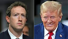Markas Zuckerbergas ir  i&scaron;rinktasis JAV prezidentas Donaldas Trumpas  / ANDREW CABALLERO-REYNOLDS JEFF KOWALSKY / AFP
