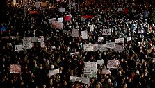 Protestas Serbijos sostinėje / OLIVER BUNIC / AFP