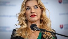 Slovakijos kultūros ministrė Martina &Scaron;imkovičova / TOMAS BENEDIKOVIC / AFP