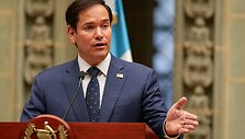 JAV valstybės sekretorius Marco Rubio / MARK SCHIEFELBEIN / AFP