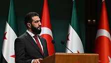 Sirų lyderis Ahmedas al Sharaa / OZAN KOSE / AFP