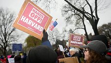 Protestas prie Harvardo universiteto Kembridže / Nicholas Pfosi / REUTERS