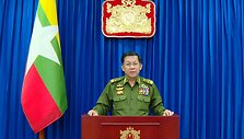 Mianmaro karinės vyriausybės vadovas generolas Min Aung Hlaingas / - / AFP