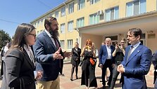 Požeminės slėptuvės&ndash;mokyklos Molodižnėje (Odesos sritis) atidarymo renginys / URM nuotr.