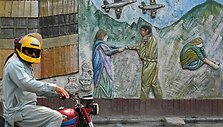 Pie&scaron;inys ant sienos Muzafarabade / FAROOQ NAEEM / AFP