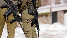 Izraelio kariai Golano auk&scaron;tumose / JALAA MAREY / AFP