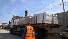 Sunkvežimiai su humanitarine pagalba Gazos Ruožui / CHINE NOUVELLE/SIPA / CHINE NOUVELLE/SIPA