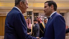 Sergejus Lavrovas ir Marco Rubio  / - / AFP