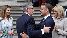 Emmanuelis Macronas ir Keiras Starmeris / LUDOVIC MARIN / AFP