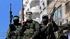 Palestiniečių kovotojai i&scaron; Ezzedine'o al Qassamo brigadų / Ashraf Amra \ apaimages/SIPA / Ashraf Amra \ apaimages/SIPA