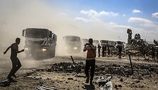 Humanitarinės pagalbos pristatymas į Gazos Ruožą / Abed Rahim Khatib / dpa/picture-alliance
