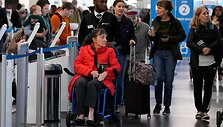 Čikagos O'Hare'o oro uostas per vyriausybės uždarymą /  / AP