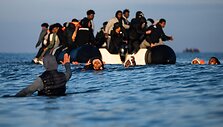 Migrantų valtis / SAMEER AL-DOUMY / AFP