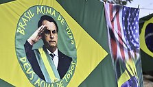 Jairo Bolsonaro rėmėjų vėliava / Ton Molina / ZUMAPRESS.com