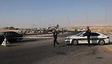 Jordanijos ir Izraelio okupuoto Vakarų Kranto pasienio punktas / AHMAD GHARABLI / AFP