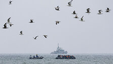 Migrantų valtys / SAMEER AL-DOUMY / AFP