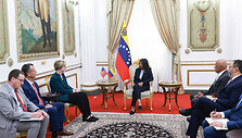 Delcy Rodriguez su JAV pasiuntine / MARCELO GARCIA / AFP