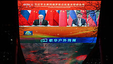Vladimiras Putinas ir Xi Jinpingas / GREG BAKER / AFP